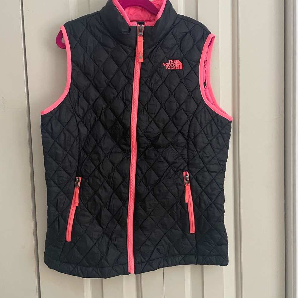 The North Face Black & Pink Quilted Vest